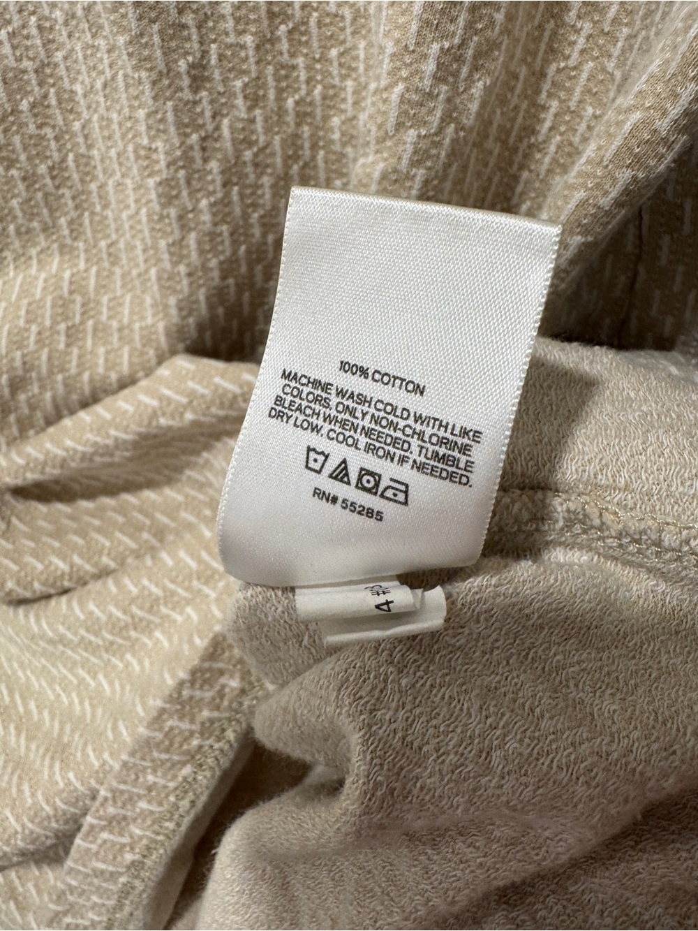 Express Beige Textured Polo Shirt | Size Large | Short Sleeve Knit Polo - Picture 5 of 5